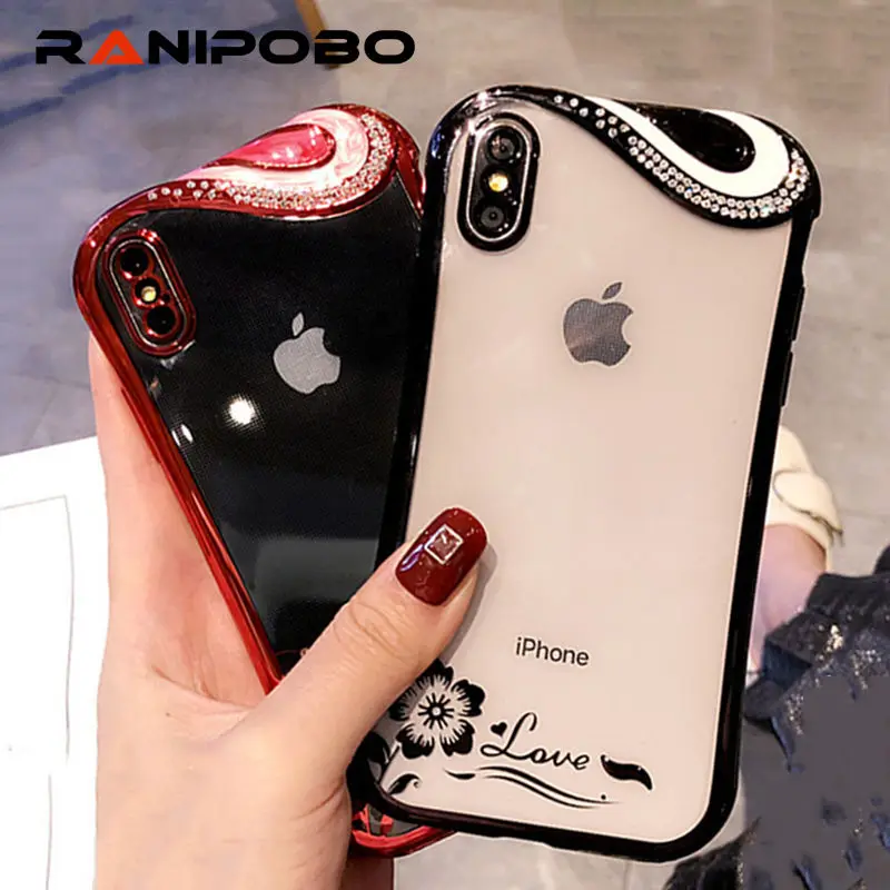 Чехол для телефона для iPhone 6 6S чехол силиконовый Блестящий со стразами и пайетками Мягкий ТПУ чехол Fundas для iPhone X 8 8Plus 7Plus 6S 6Plus
