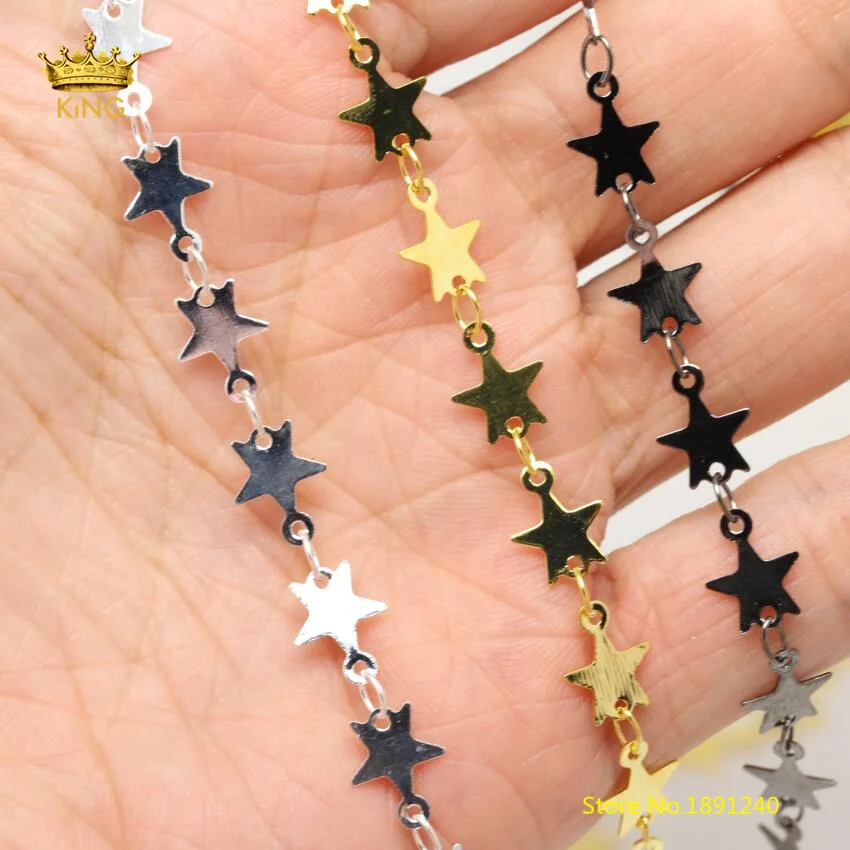 Медные цепочки Beauty Chokers Star 5 метров 6 мм подвески со звездами