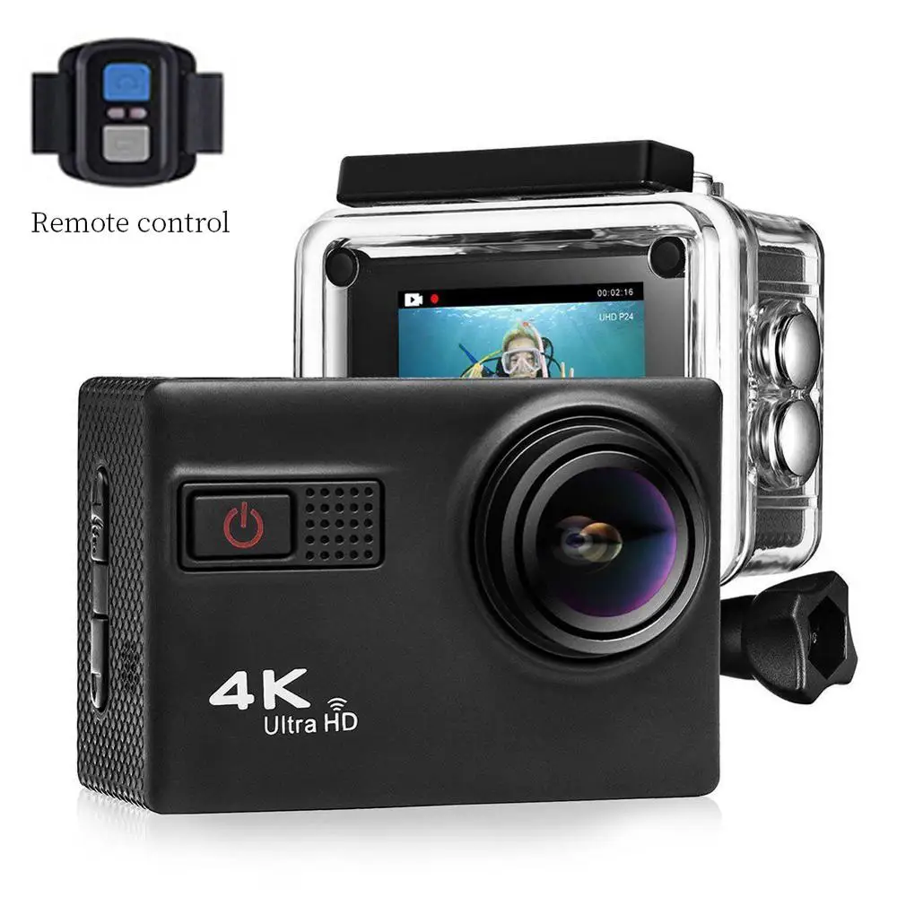 Новая версия EK F68 F68R 4K Ultra HD EIS Экшн-камера Novatek 96660 чипсет для sony IMX078 сенсор Wi-Fi Удаленная Водонепроницаемая камера - Цвет: With remote (Black)