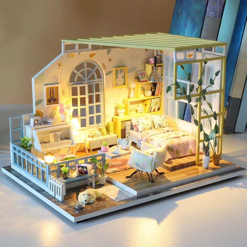 Cutebee Каса Кукольный дом миниатюрная мебель кукольный домик DIY Миниатюрные домики комната коробка театральные игрушки для детей Каса кукольный домик S03B