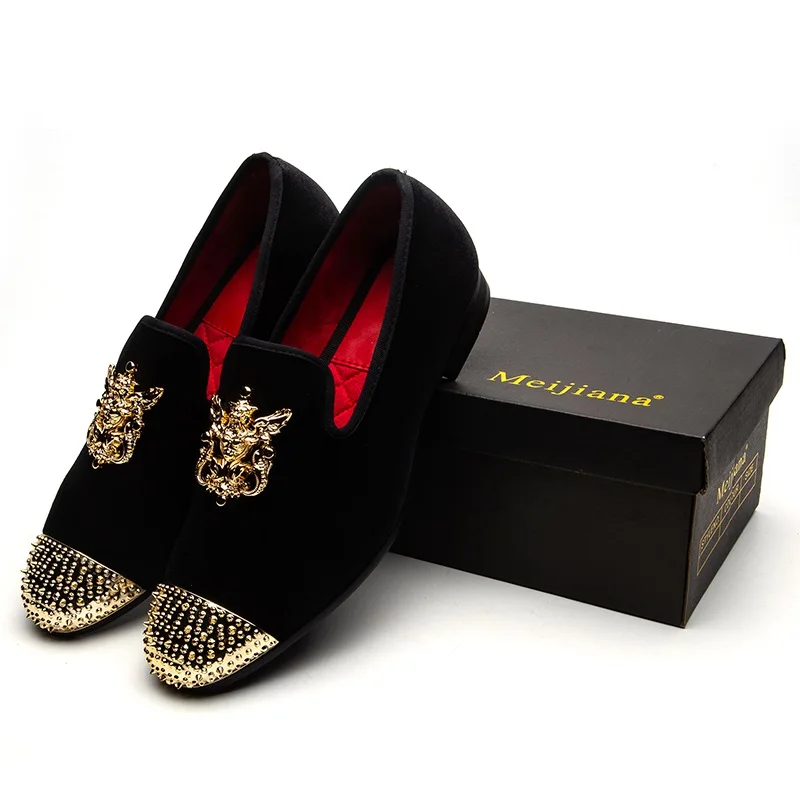 Индивидуальная яркая аристократическая Мужская бархатная обувь с вышивкой в