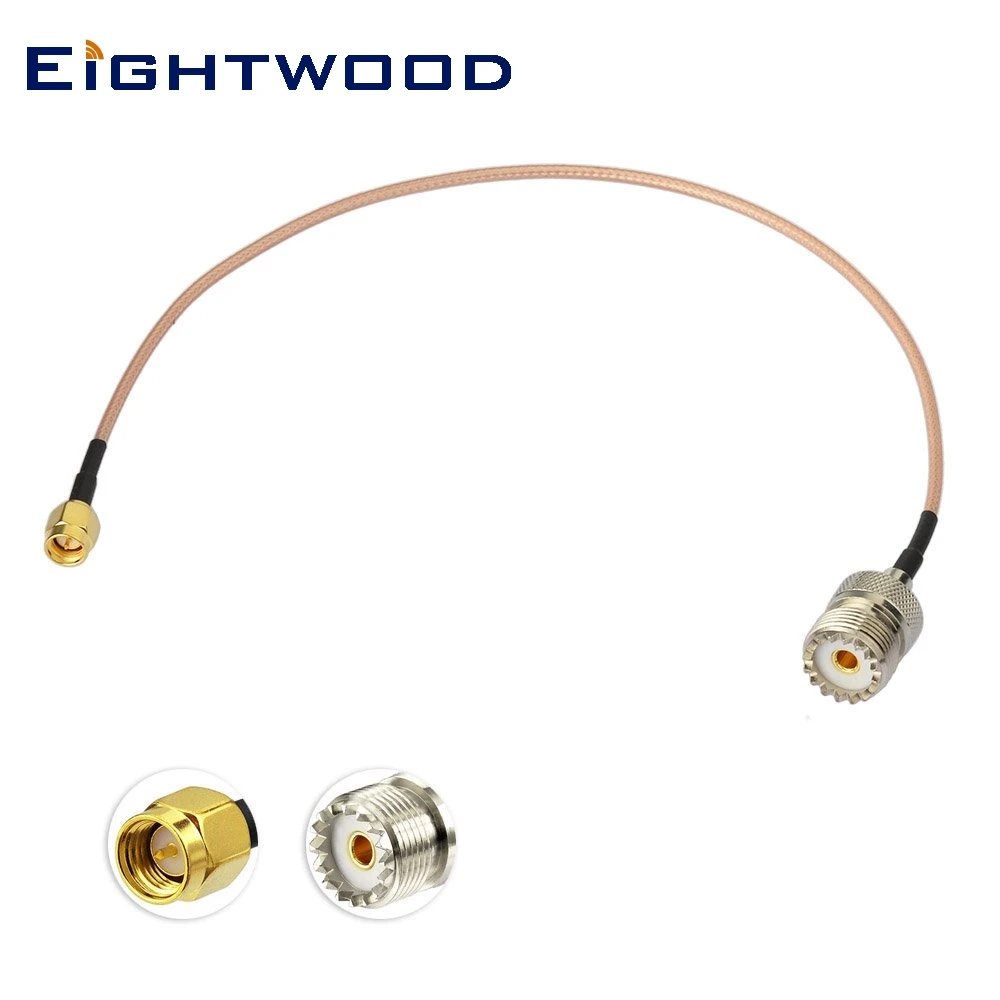 Переходник SMA Plug на UHF SO 239 Jack разъем 12 &quot(30 см) удлинитель кабеля с низкой потерей