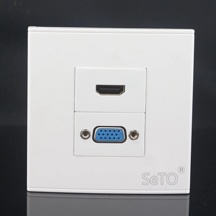 SeTo 86 Тип L-образный VGA локоть + HDMI соединитель настенная пластина гнездо Keystone