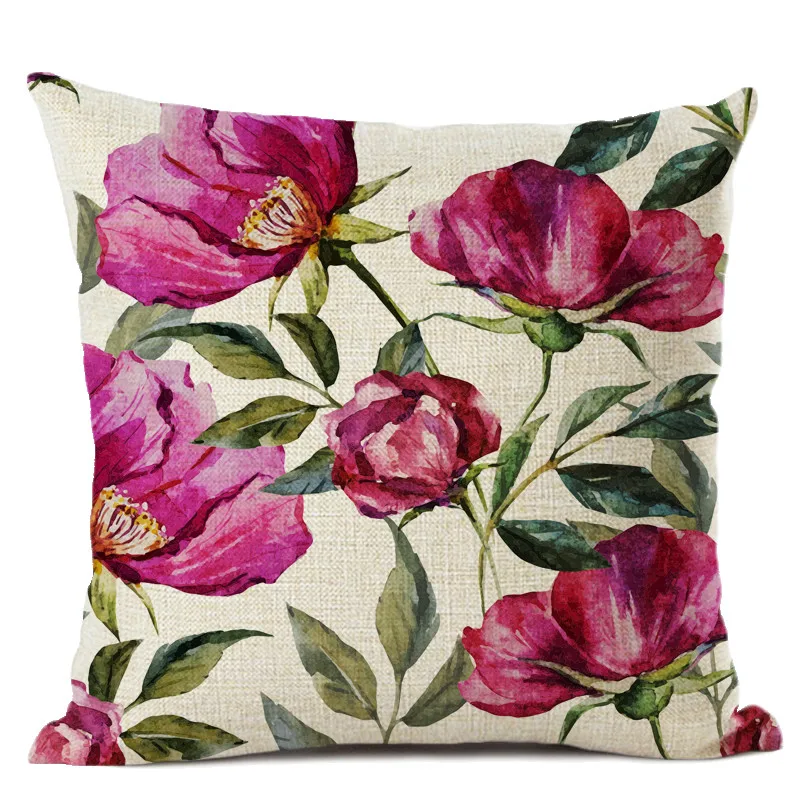 Colorful Plant Cushion Cover Linen Cotton Home Textile Sofa Decorative Chair Pillow Office Best-selling Fashion Bedding | Дом и сад