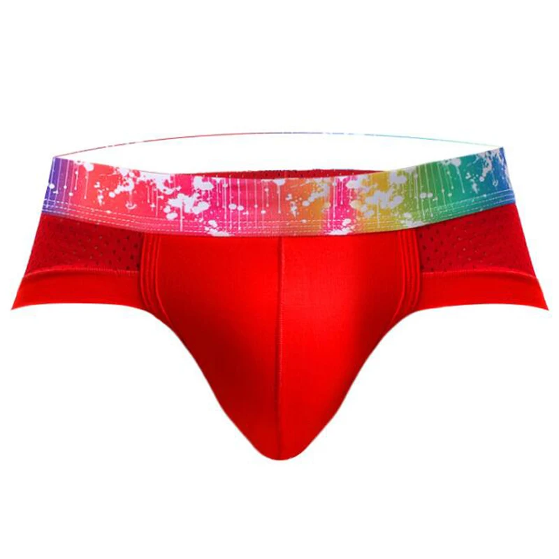 4pcs red Новые пикантные мужские трусы нижнее белье Cuecas шорты сетчатые дышащие трусы с заниженной талией Ropa Interior Hombre Camo нижнее белье 4 шт./лот - Цвет: 4pcs red
