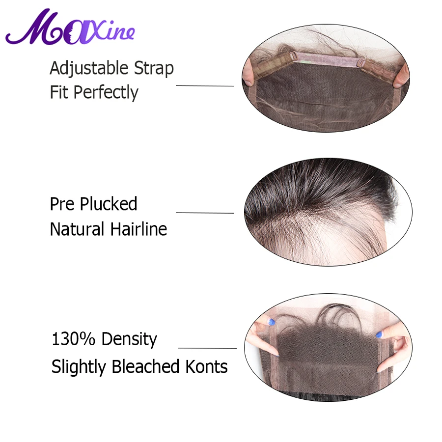 Предварительно сорванные 360 Кружева Фронтальная Закрытие С Детские волосы волна