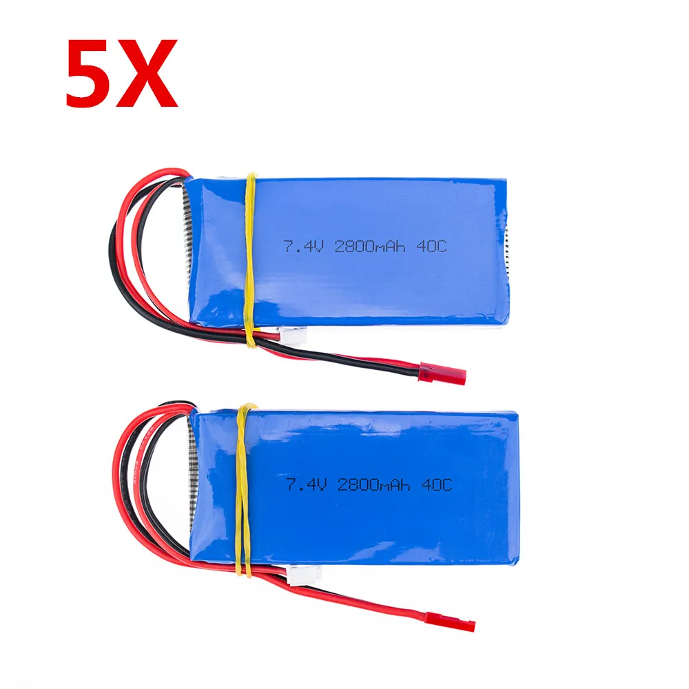 Аккумуляторы Lipo 2s для WLToys V262 V333 V323 V666 10 шт. 7 4 В 2800 мАч Радиоуправляемый вертолет