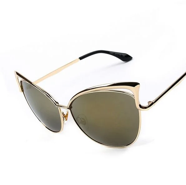 Солнцезащитные очки кошачий глаз для мужчин и женщин винтажные зеркальные