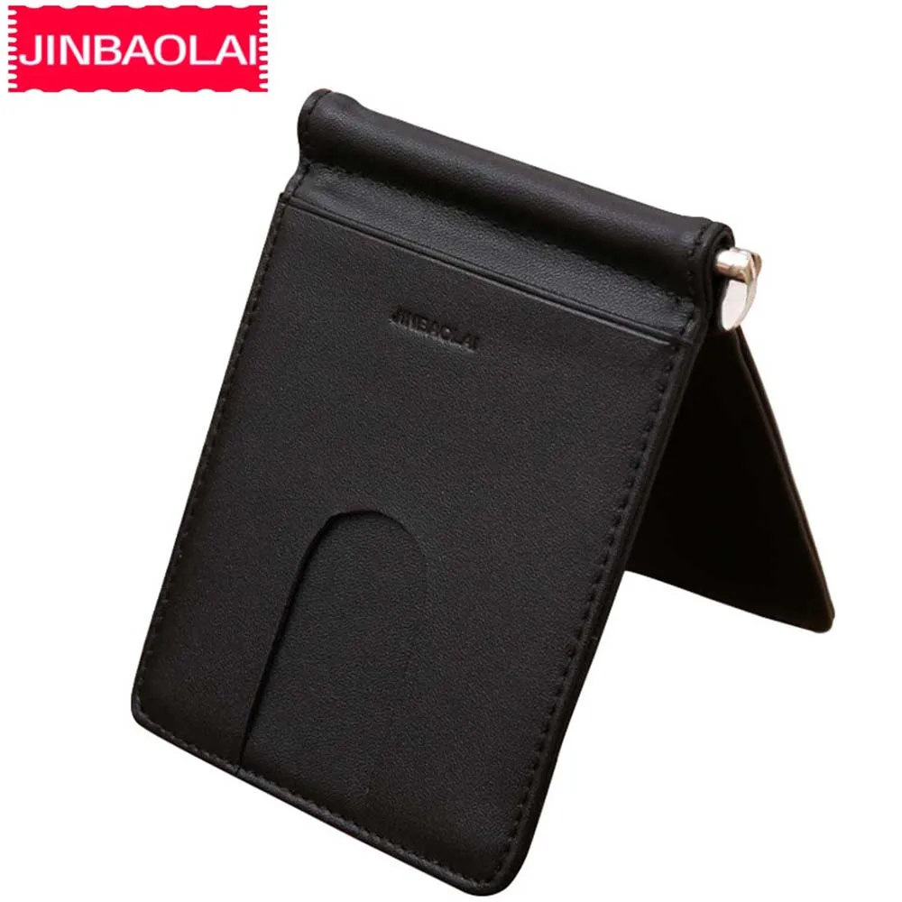 JINBAOLAI кошельки с зажимом для денег мужские из натуральной кожи карманом карт