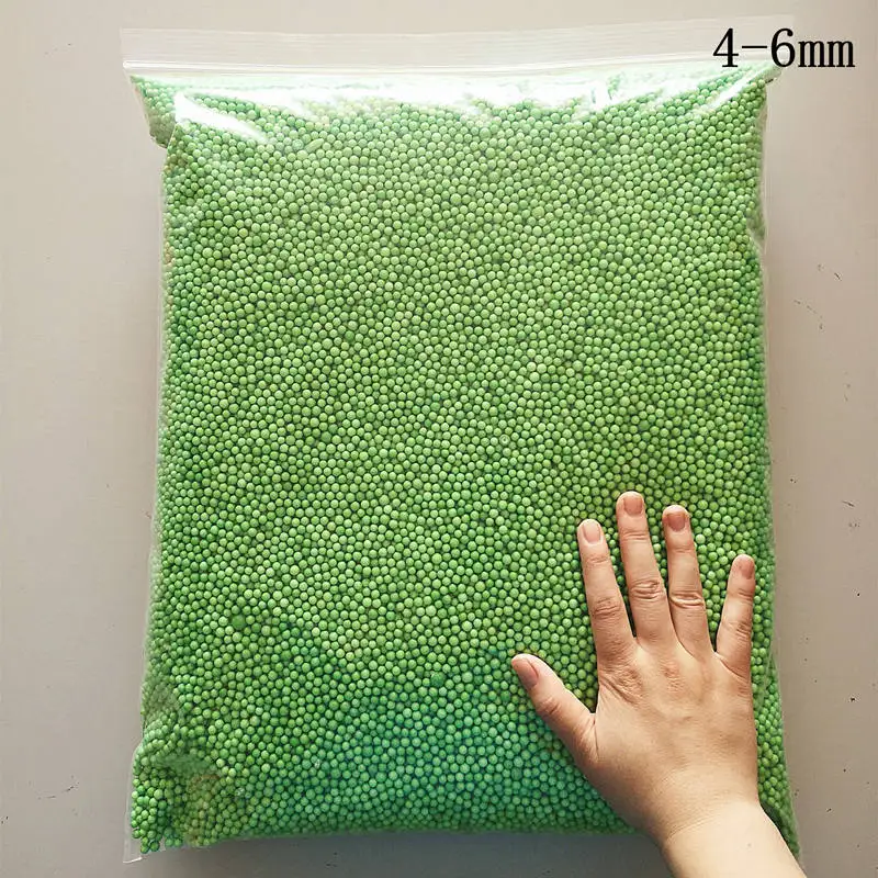 4-6mm Green 250g 250 г 4-6 мм кровоточащий ранлук разных цветов Полистирол Пенопласт Наполнитель пенопласт мини бусины шарики DIY украшения - Цвет: 4-6mm Green 250g