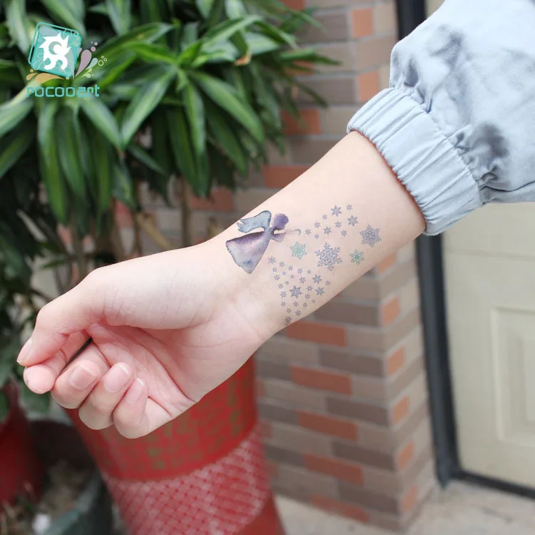 Tatuajes Temporales calcoman&iacute;as de Navidad para ni&ntilde;os, divertido juguete para regalo, Flash, dibujos animados, impermeable, Pap&aacute; Noel, tatuaje falso, arte artesanal-4