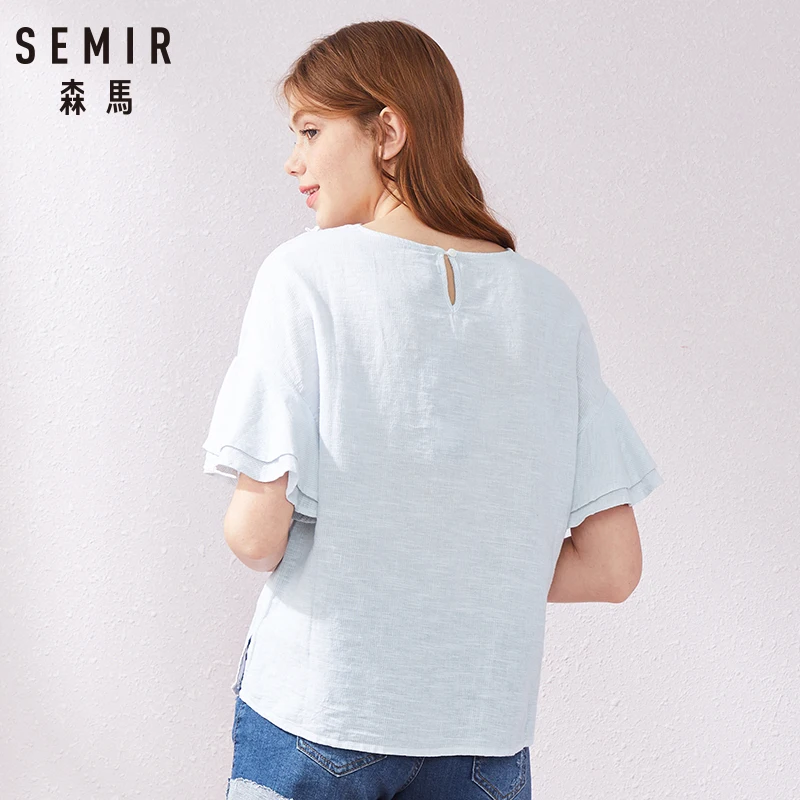 SEMIR Новая модная женская винтажная блузка с принтом женские блузки круглым