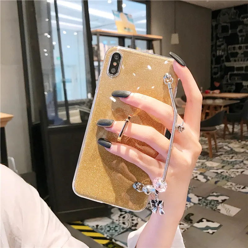 Gold DP bracelet Блеск кольцо Чехлы для samsung Galaxy A10 A30 A40S A40 A50 A60 A70 A8S A9s A6S A2 Core A20E A80 A90 Bling Браслет Чехлы бампер - Цвет: Gold DP bracelet