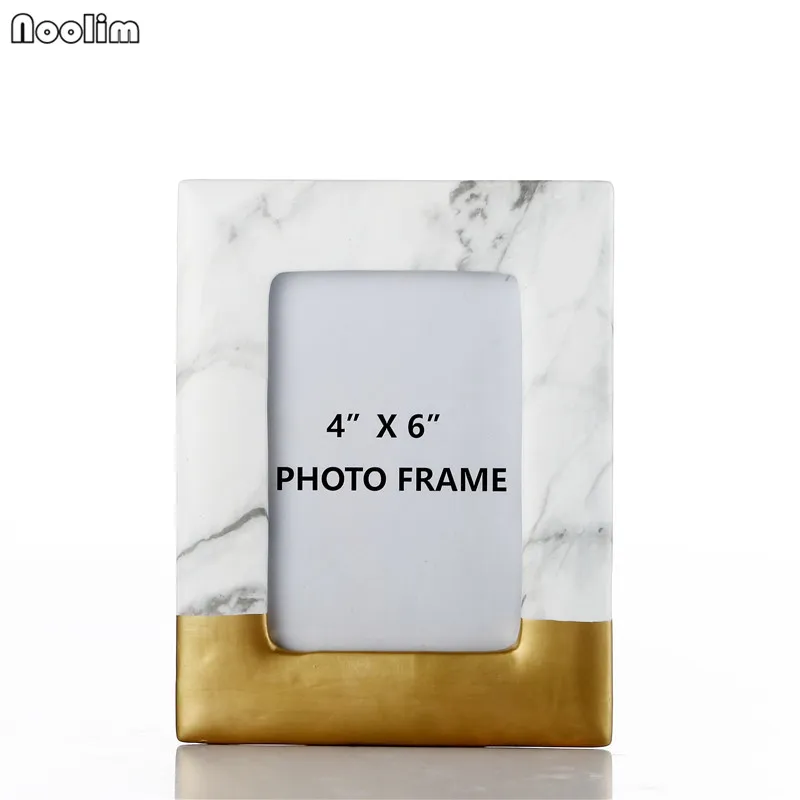 NOOLIM скандинавский минималистичный керамический золотистая Рамка для фотографии мраморный узор 6/7 дюймов украшения для фоторамок День рождения Свадьба Подарок
