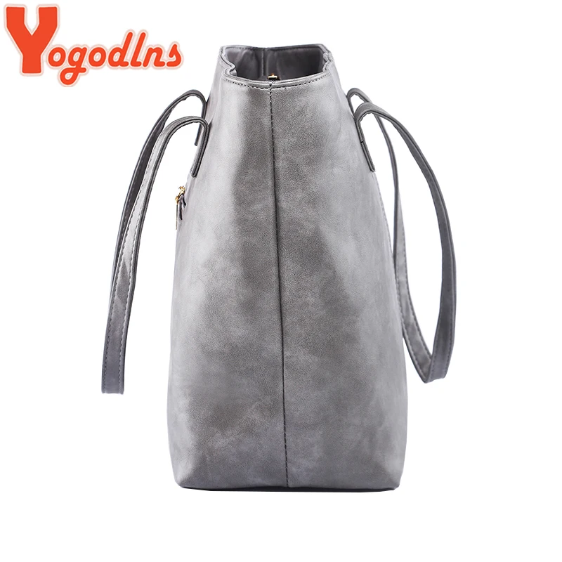 Yogodlns сумка Модные женские кожаные сумки короткие сумки на плечо Серые/черные Большие вместительные роскошные сумки дизайнерские сумки-тоут