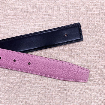 pink Без пряжки, Ciartuar, для мужчин и женщин, 3,2 см, розовый цвет, ремень, высокое качество, Воловья кожа, натуральная кожа, две стороны - Цвет: pink