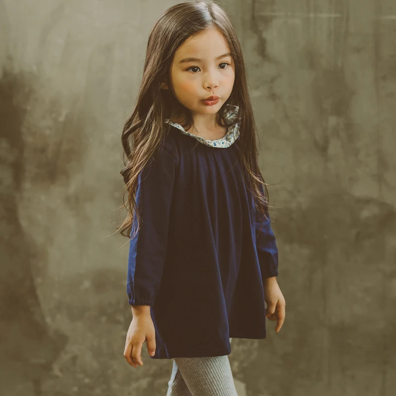 Korean Design Christmas Costumes For Girls Cotton Dress Autumn Winter Floral Collar Princess Dresses Kids Party Clothes | Детская одежда