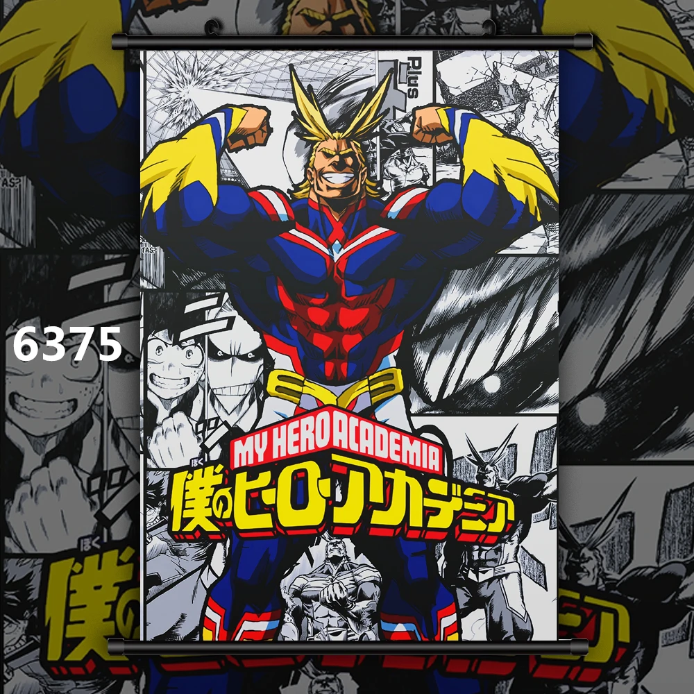 6375 Boku no My Hero Academy ластик голова все могли бы подарить микрофон Аниме Манга настенный плакат прокрутки G - Цвет: 6375