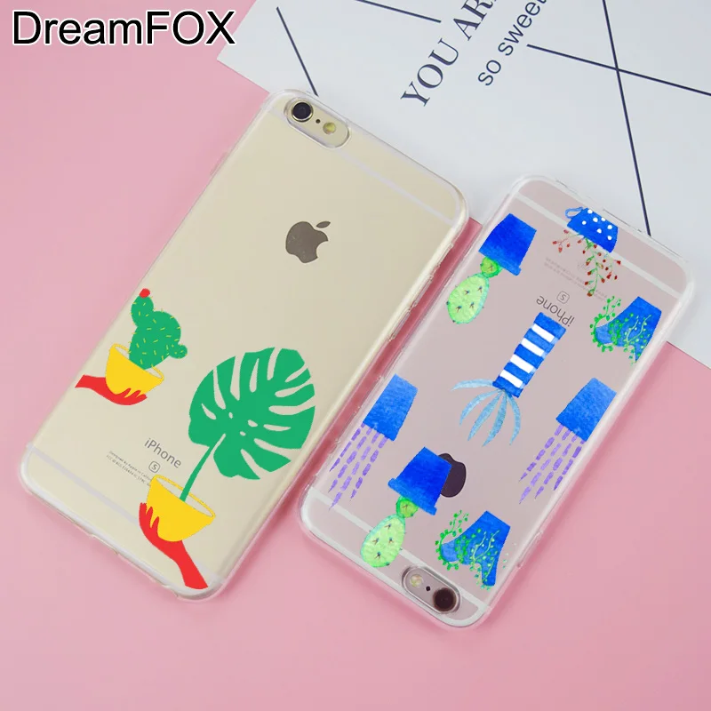 DREAMFOX K266 кактус листья Мягкий ТПУ силиконовый чехол для Apple iPhone 11 Pro X XR XS Max 8 7 6 6S Plus 5