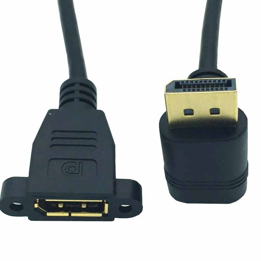 Удлинительный кабель DisplayPort штырь гнездо под углом 90 градусов вверх и вниз влево
