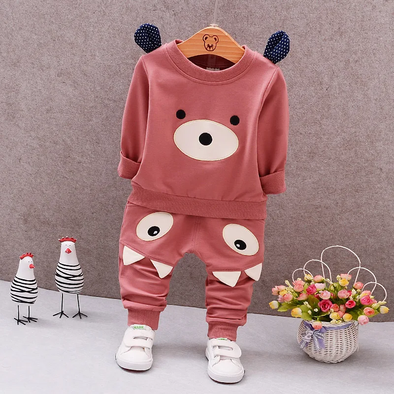 2017 новорожденных Осень детская одежда для мальчиков и девочек с длинным рукавом