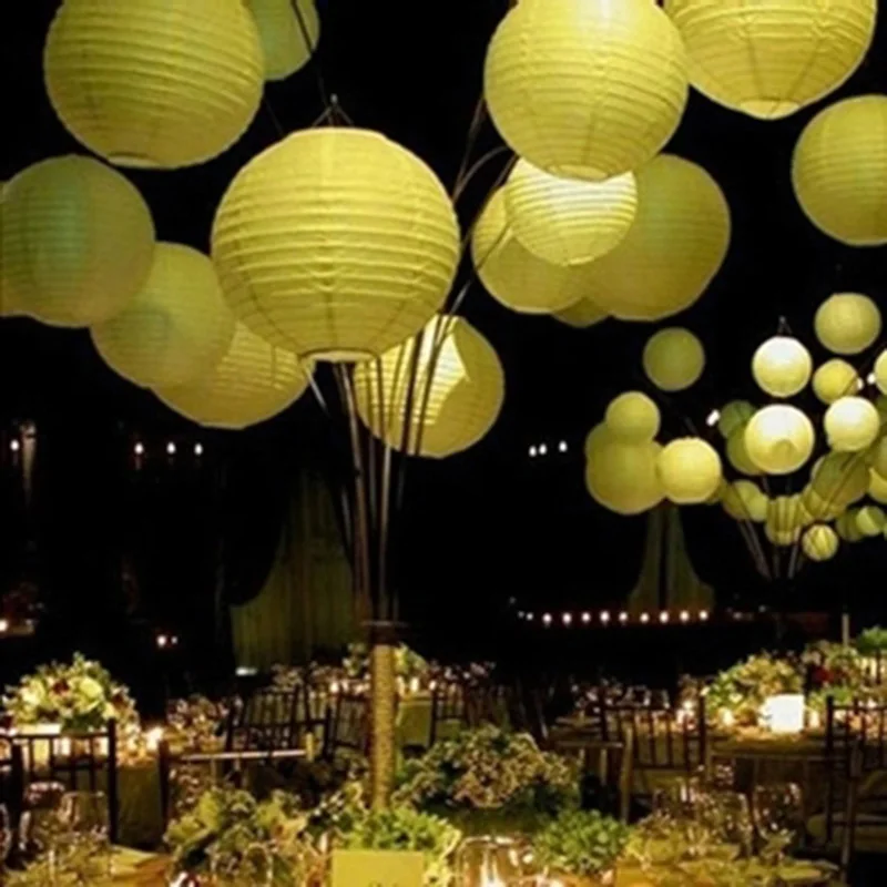 Круглые Китайские бумажные фонари украшение для дня рождения свадьвечерние