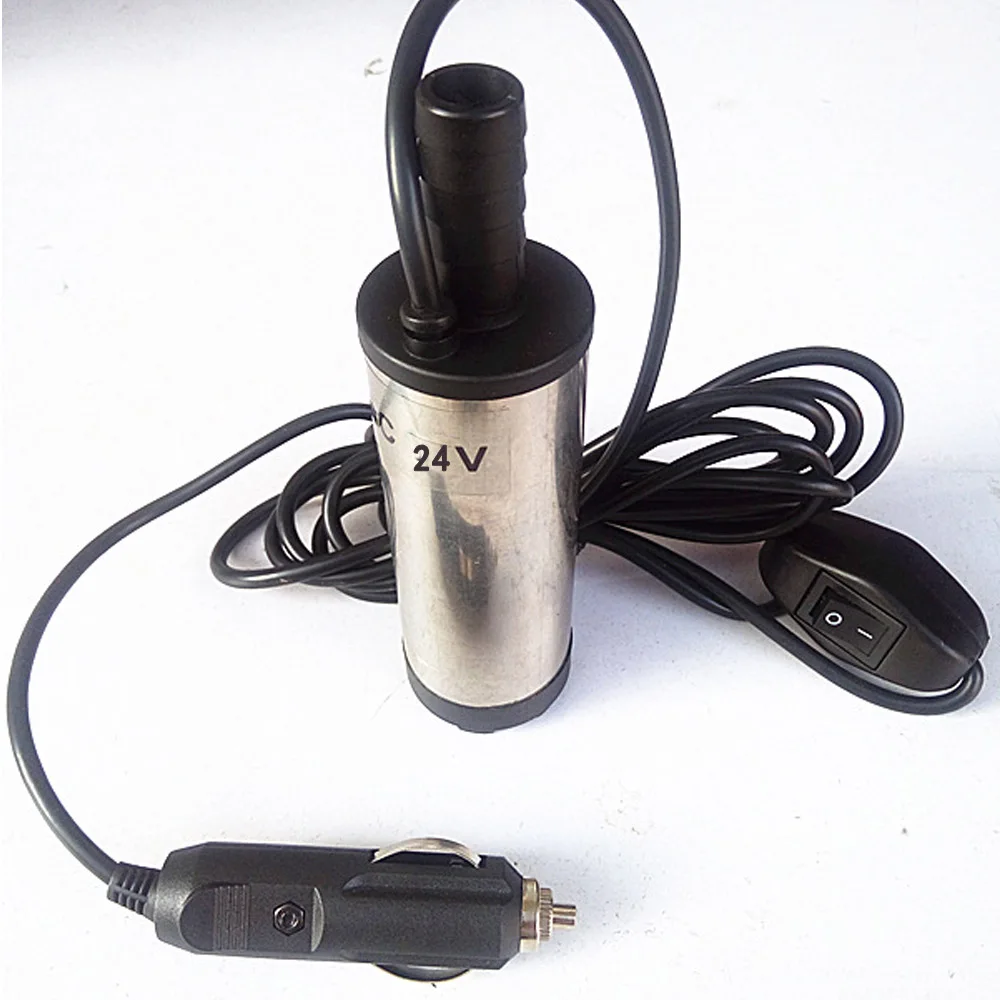24V Cigaretee plug DC 12 В/24 В дизельная Вода Масло топливоперекачивающий насос автомобиль грузовик Кемпинг погружной перекачивающий насос профессиональный электрический крокодил клип - Напряжение: 24V Cigaretee plug