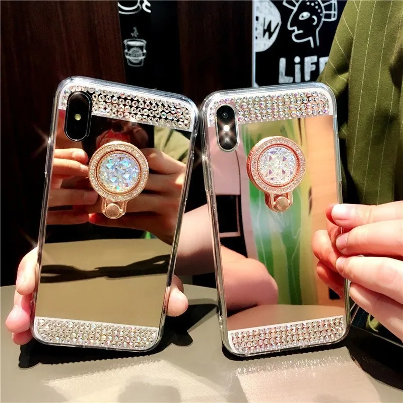 Роскошный брендовый зеркальный чехол для Samsung S10 S8 S9 S10e блестящий бриллиантовый