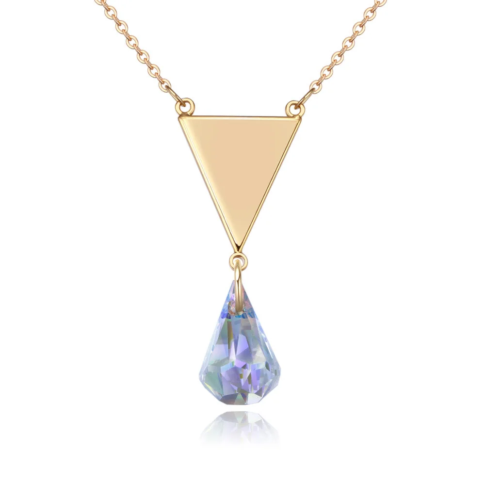 

Austria Crystal Necklace Triangular Tears pendant necklace