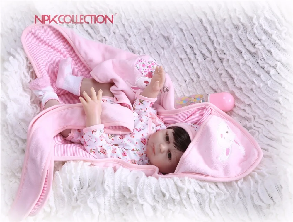Кукла реборн NPKCOLLECTION силиконовая Милая Реалистичная кукла-младенец для девочек 47