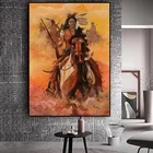 Абстрактная картина маслом с изображением китайского пера лошади, плакаты и принты на холсте, Настенная картина для гостиной
