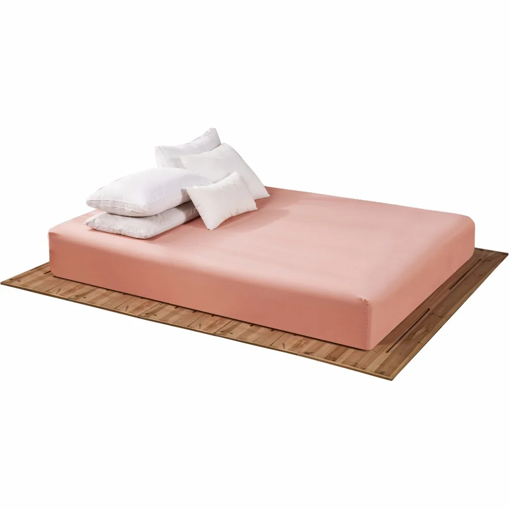 160x200cm Fitted Sheet with an elastic band 17 solid colors Bed Sheets linen Bedspread polyester cotton Mattress Cover 21 | Дом и сад