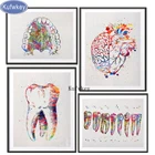 Зуба, мозг, сердце, алмазов картина камни в форме ромбаНабор для рисования с круглыми камнями и полотном с вышивкой пасхальные Подарочная Алмазная мозаика акварельная картина дисплей