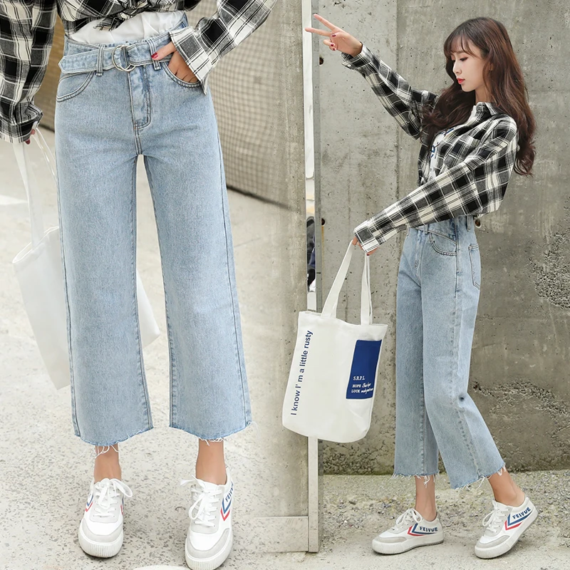 Повседневные брюки 2019 оригинальные женские с поясом Модные Дизайнерские широкие