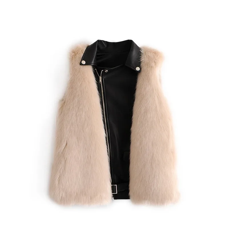 New Fashion Women Autumn &Winter Clothes High Imiation Fox Fur Vest Loose and Thin Fur Coat Faux Fur Vest