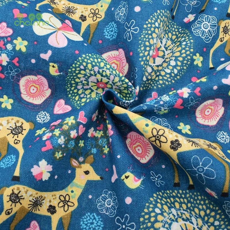 

Printed Cotton Linen Fabric For Patchwork Quilting Sewing DIY Sofa Table Cloth Furniture Cover Tissue Curtain Bag Cushion Fabric