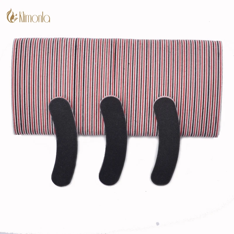 Пилки для дизайна ногтей черные наждачные пилки с бананом 100 шт.