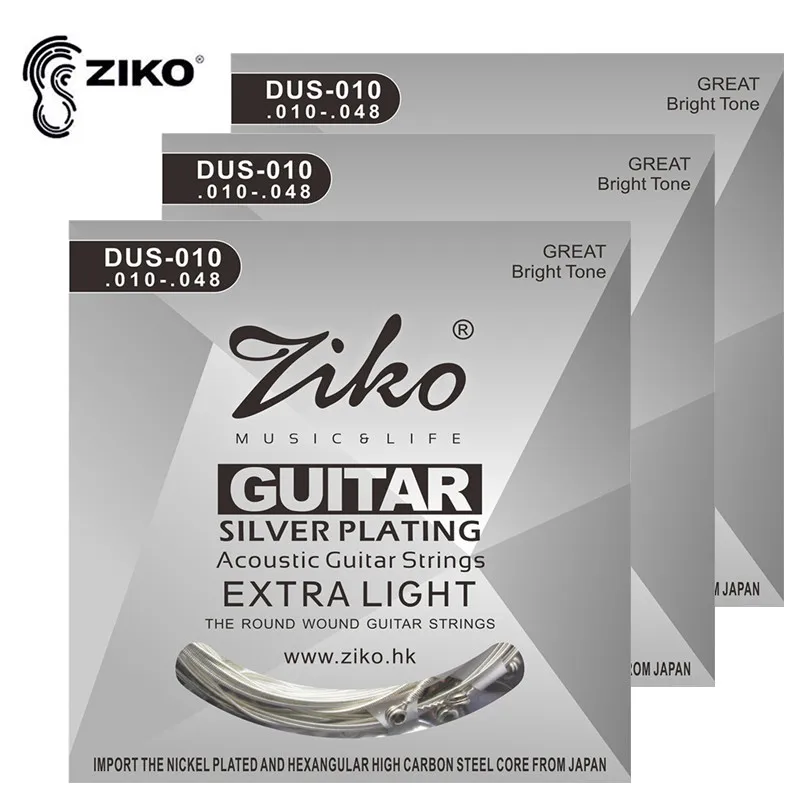 ZIKO 010 048 DUS акустической гитары с серебристым покрытием раны Гавайская гитара