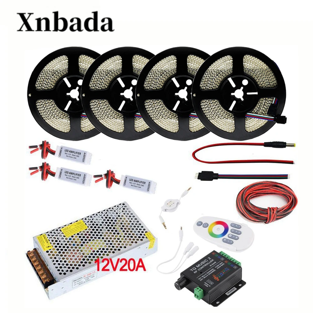 Светодиодная лента RGB 5 20 м 234 светодиода/м 3528/2835 DC12V гибкая светодиодная неоновая +