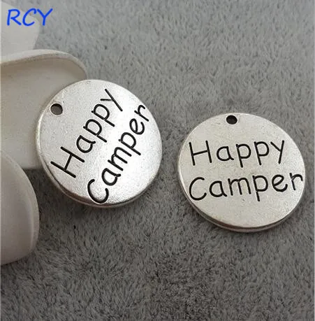 Одежда высшего качества 5 шт./лот 25 мм круглый диск с принтом букв happy camper Чарующее