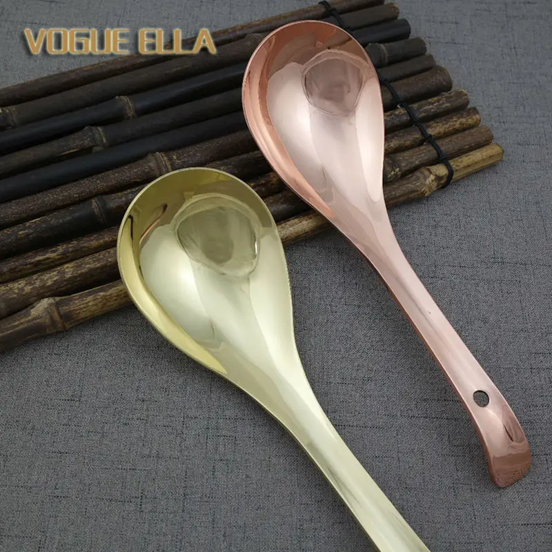 Чистая медная ложка большой суп ковш рисовая сервировочная Предотвращающая