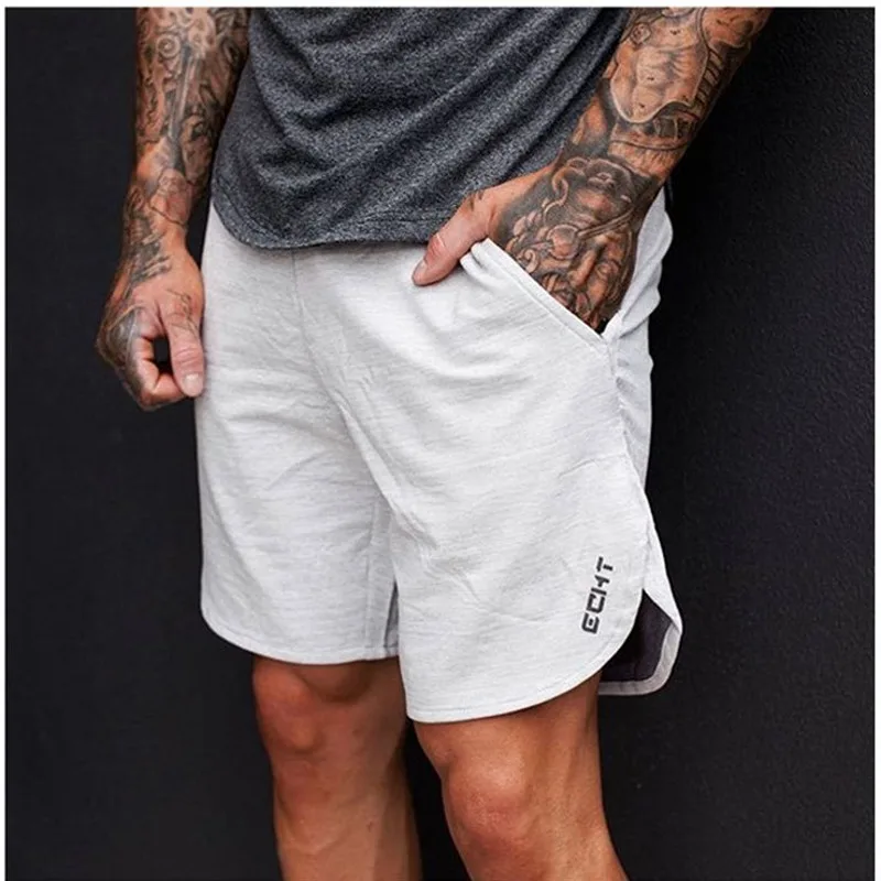Новая мода Для мужчин спортивные вытаскивание шорты брюки хлопок Бодибилдинг