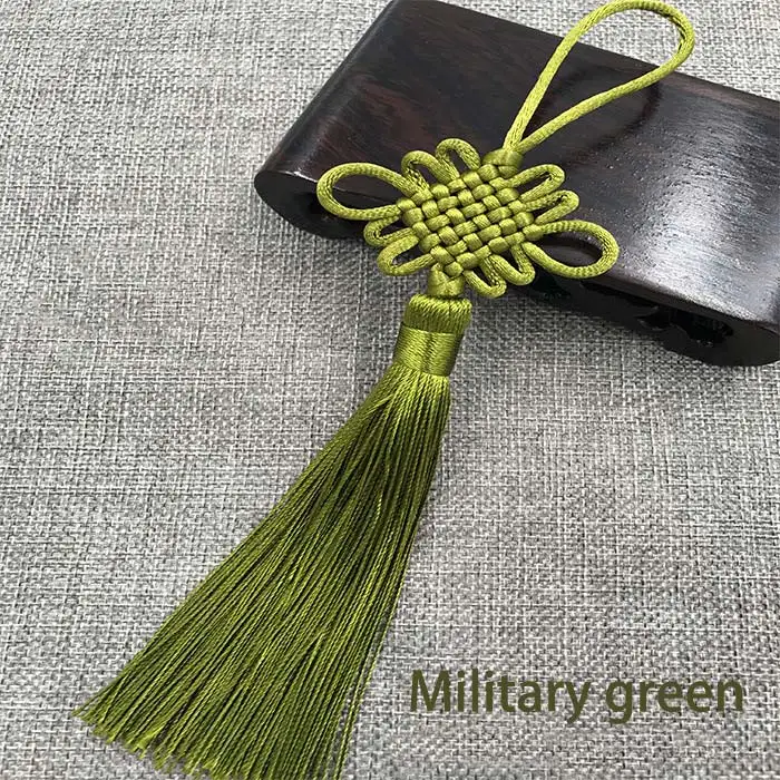 Military green 2 шт./лот, китайский узел, кисточка, шелковая бахрома, челка, цветок, кисточка, декоративная одежда для штор, аксессуары для украшения дома - Цвет: Military green