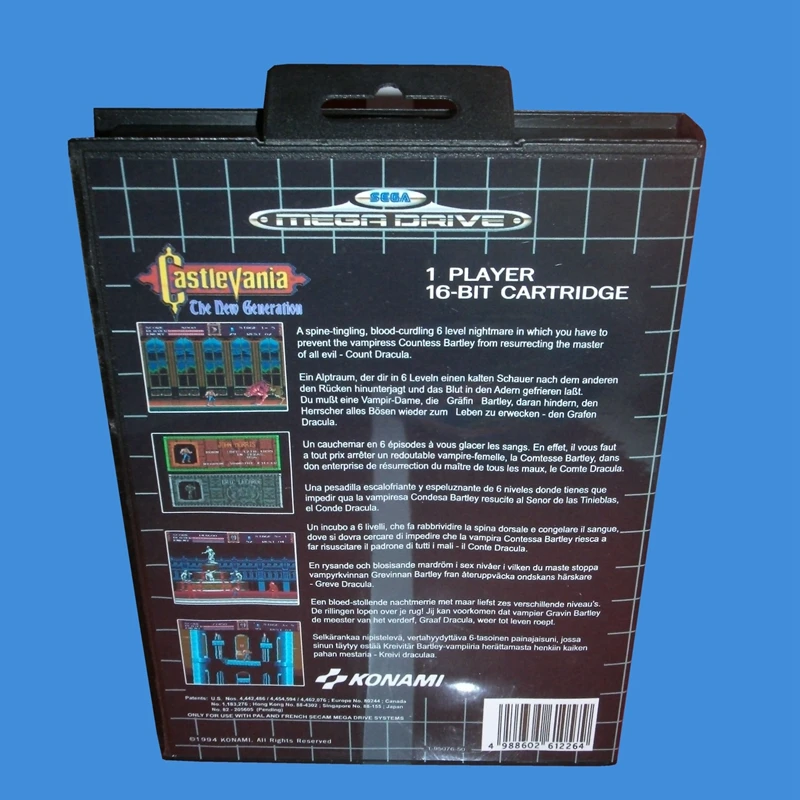 Castlevania новое поколение с коробкой и руководством 16 битная игровая карта MD для Sega