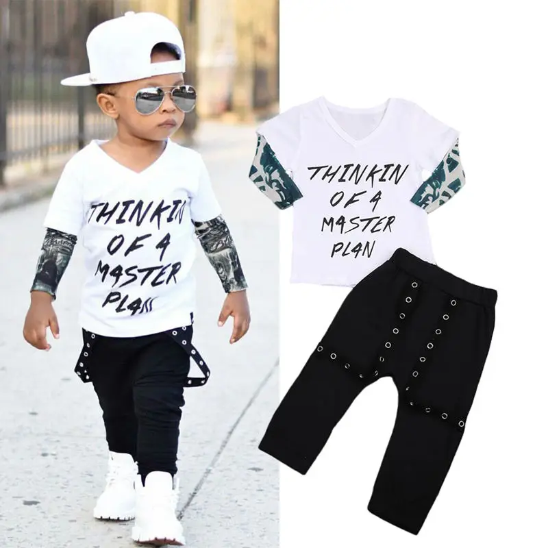 

2017 Newest Fashion Baby Sets 2pcs Newborn Toddler Kids Baby Boys Clothes Outfits Long Sleeve T-shirt Tops+ Long Pants Set Cute