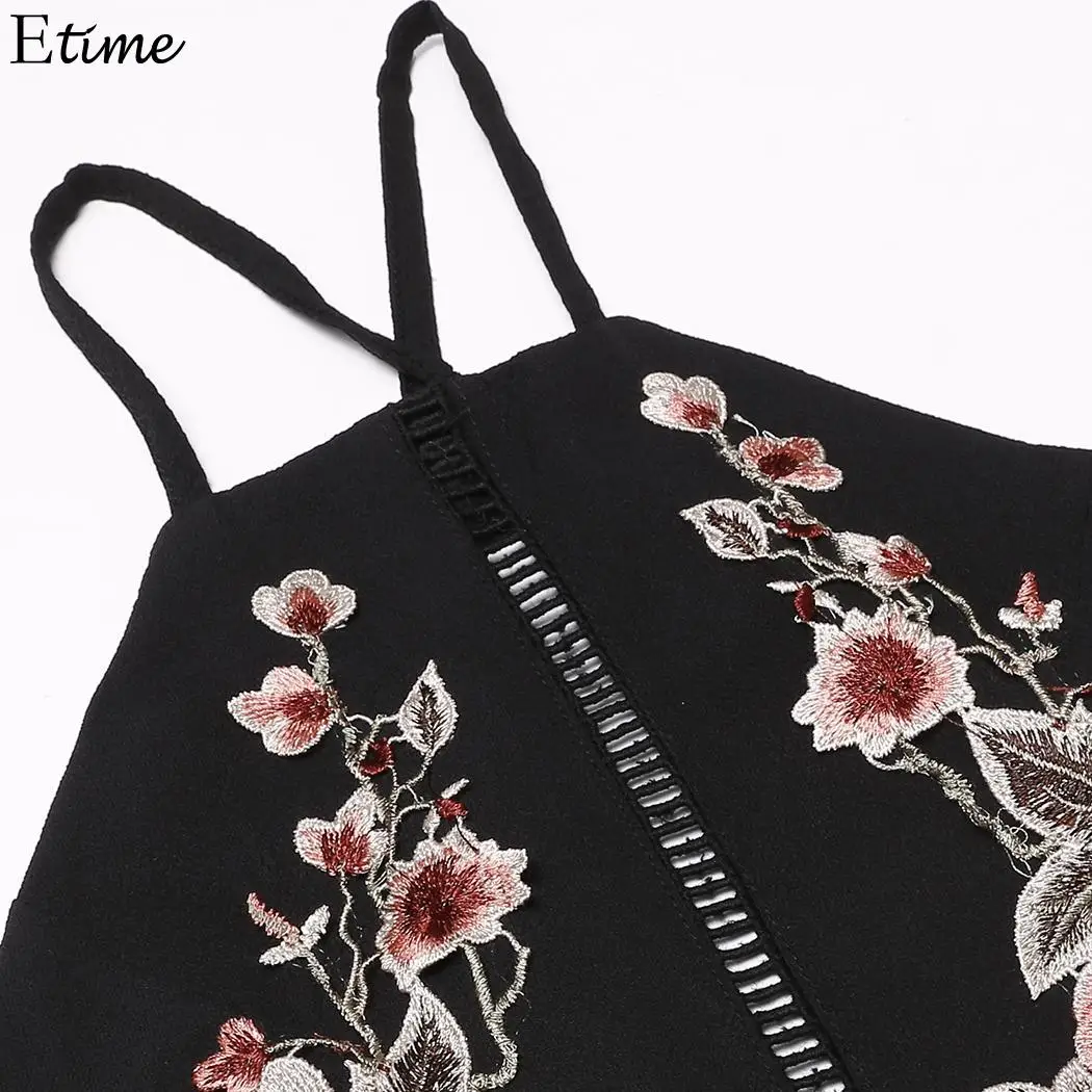 Женский сарафан с лямкой на шее FANALA Платье макси вышивкой и открытой спиной