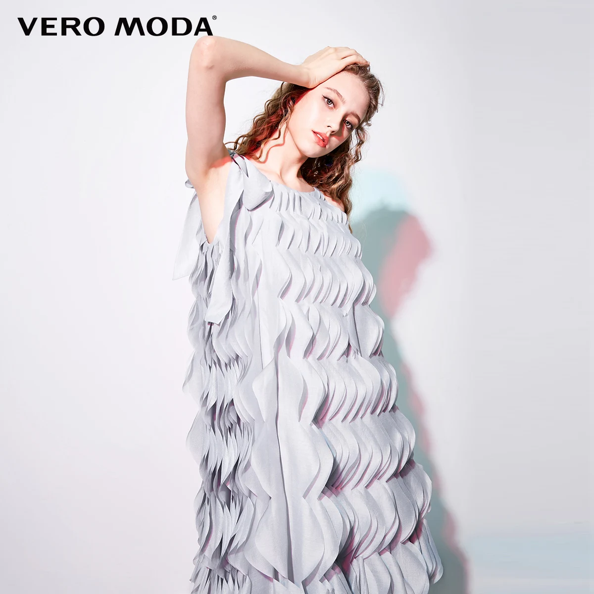 Silver hurricane Vero Moda новое женское вечернее платье без рукавов с круглым вырезом | 31847A501 - Цвет: Silver hurricane