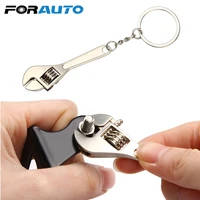 forauto wrench keychain stainless steel car key ring high grade simulation spanner key chain keyring keyfob tools novelty