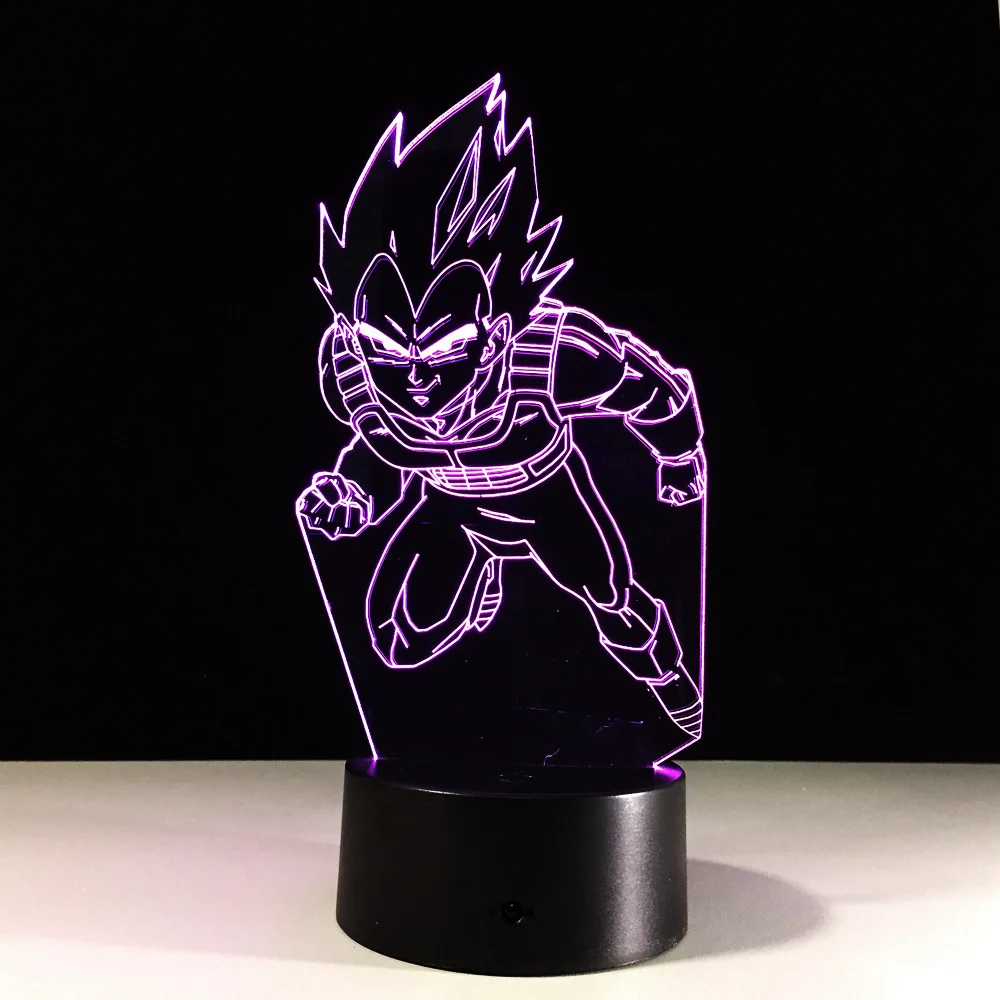 Dragon Ball Saiyan God экшен-фигурка Гоку 3D настольная лампа 7 цветов Изменение ночник для сна ребенка
