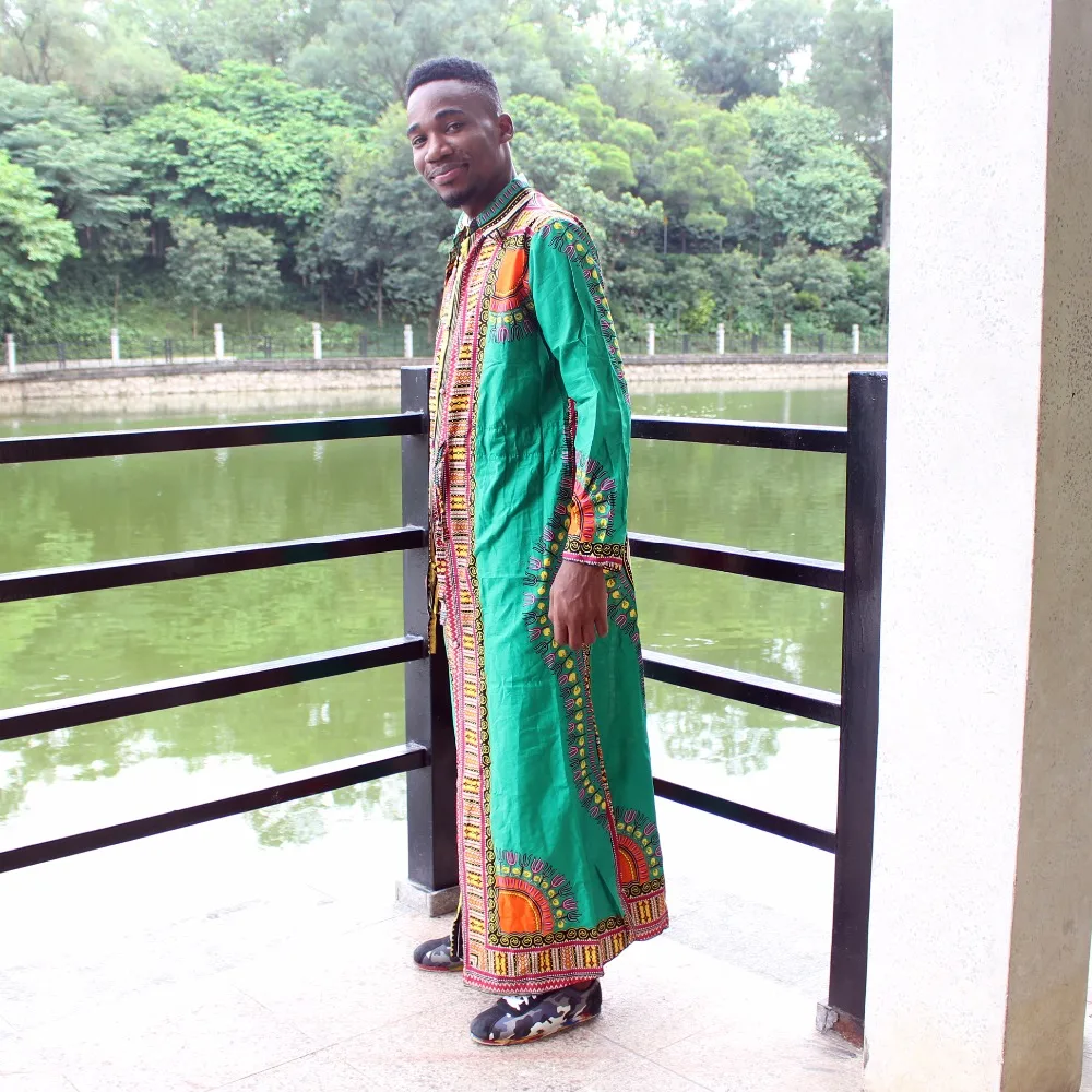 Dashikiage Унисекс Новая мода Базен длинная рубашка Африканский кафтан с длинным рукавом Дашики пояс